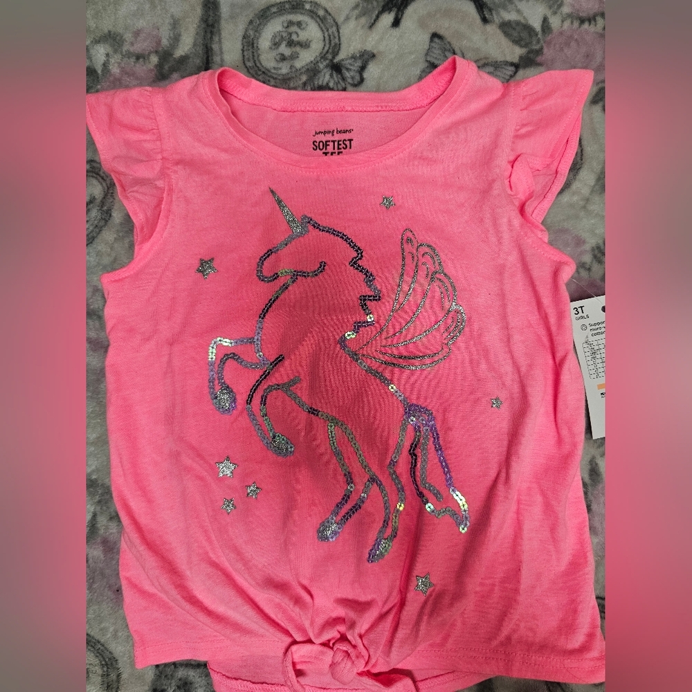 Unicorn Sequin Pink Kids Top